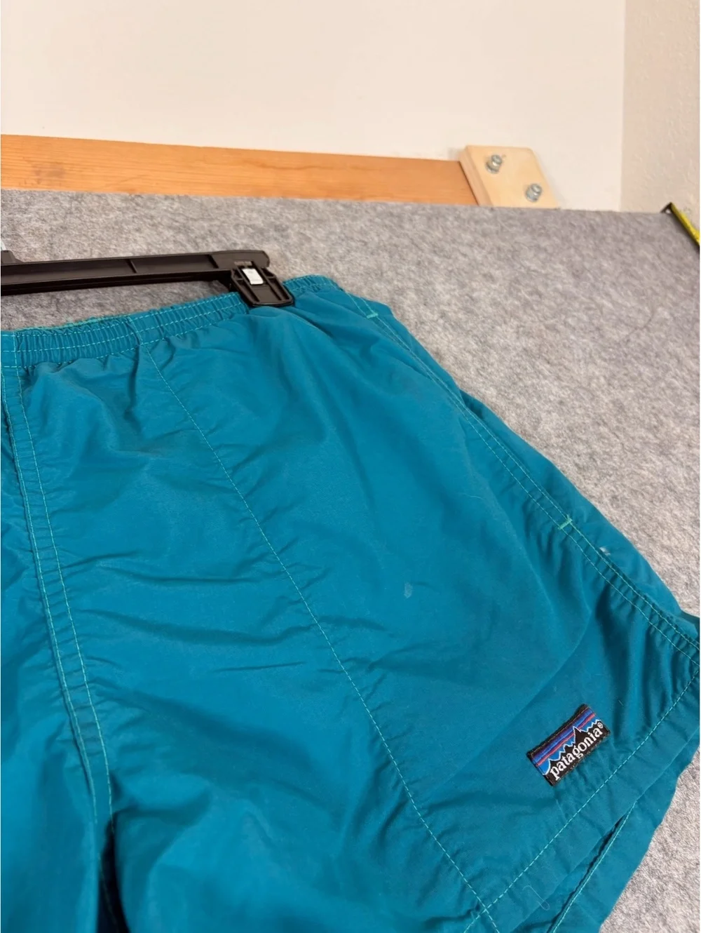 Vintage 80s Patagonia Baggies Shorts Mens L Teal Outdoor Hiking Made in USA